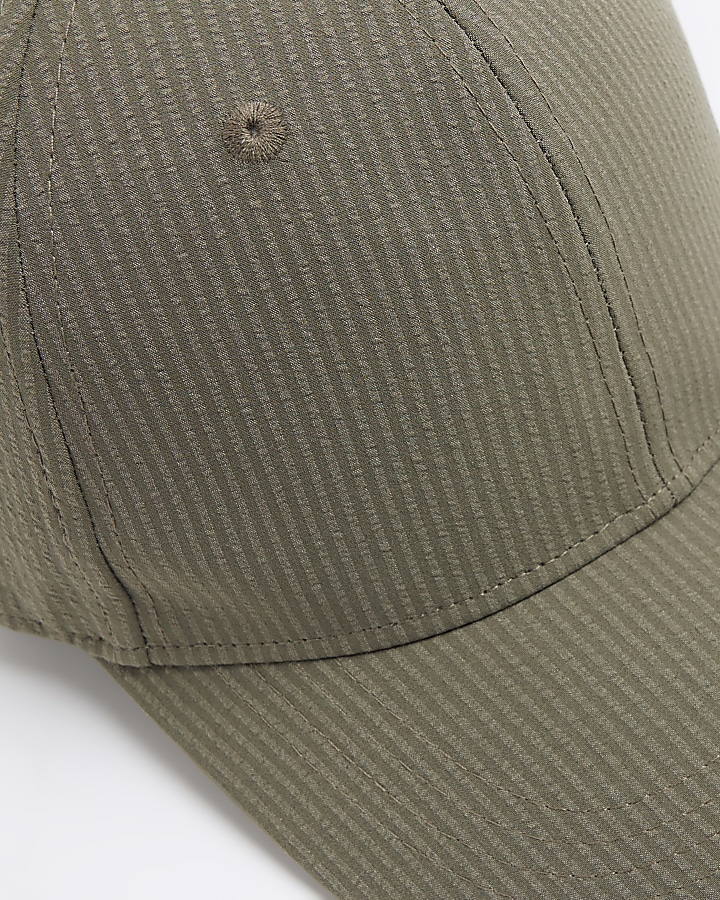 Khaki seersucker cap