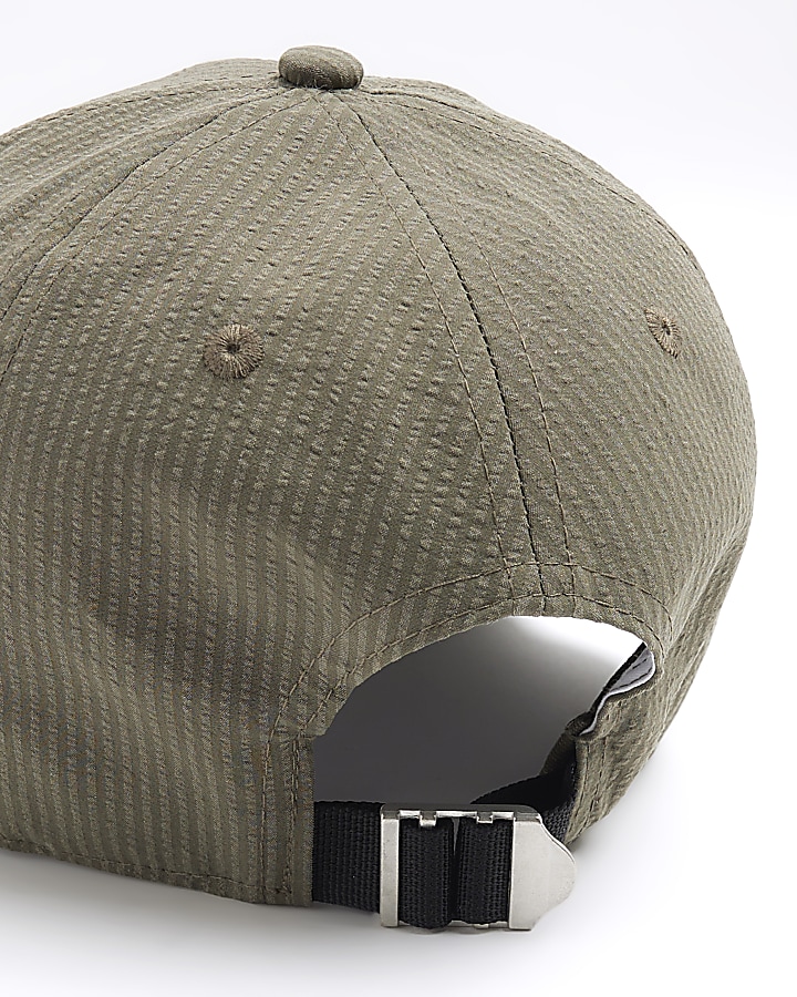 Khaki seersucker cap River Island