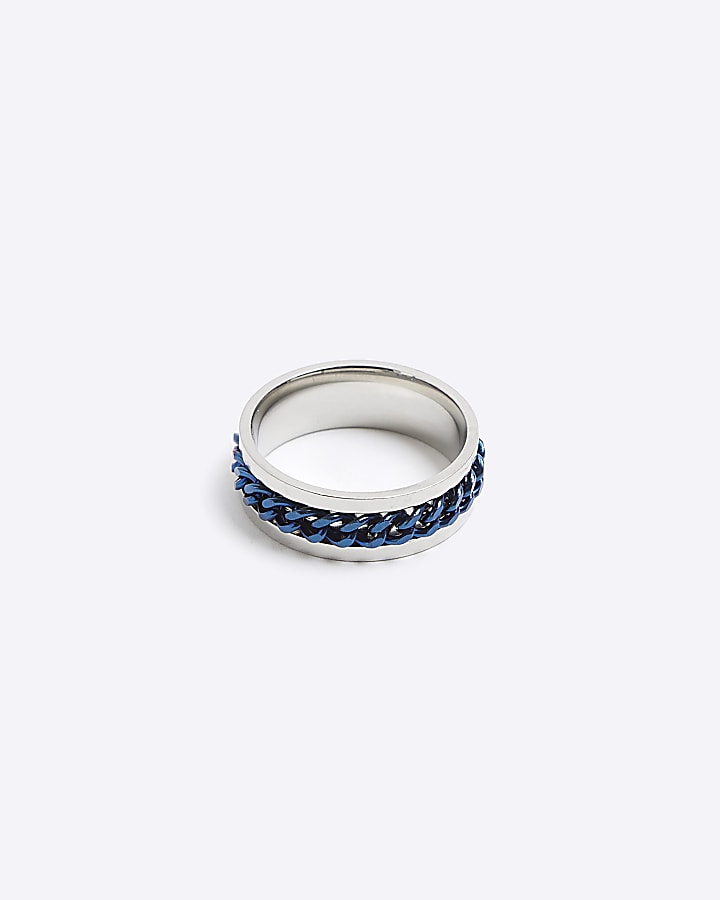 Blue Stainless Steel Chain Ring