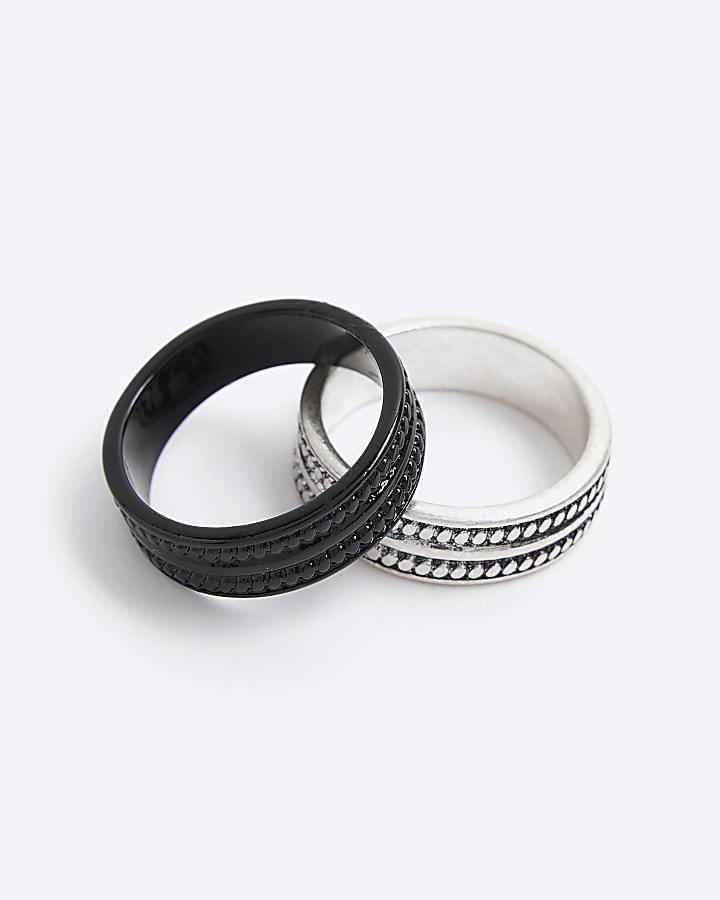 Silver Textured Rings Multipack