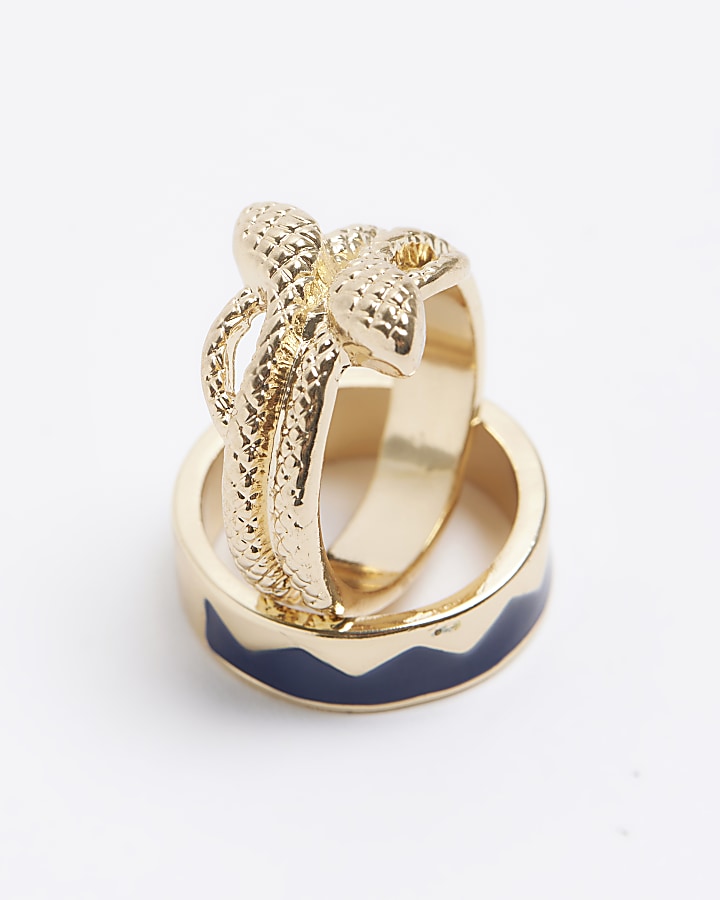 2PK gold colour snake ring