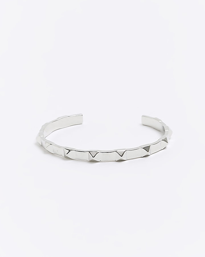 Silver colour spike cuff bracelet