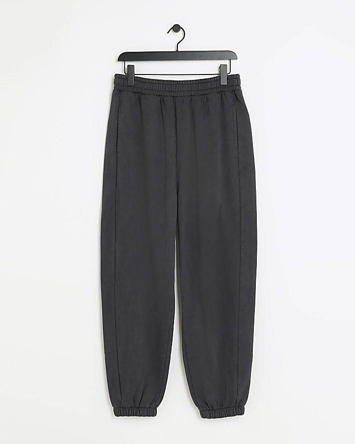 Washed black oversized fit joggers