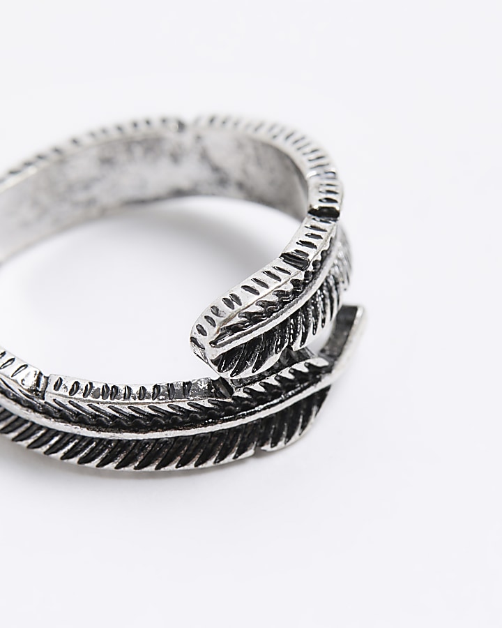 Silver Feather Wrap Ring