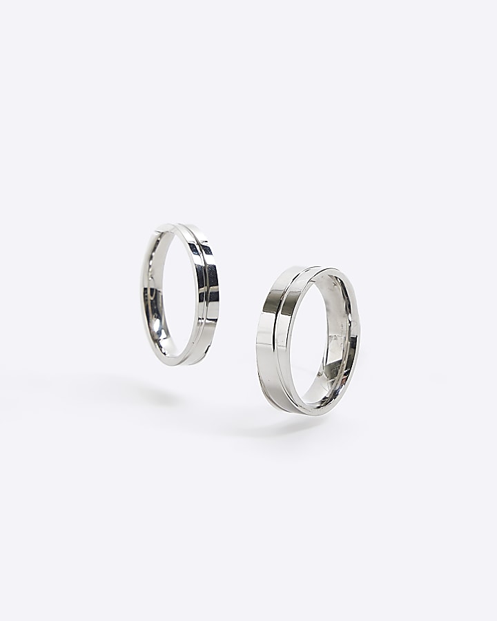 2PK Silver Stainless Steel colour rings