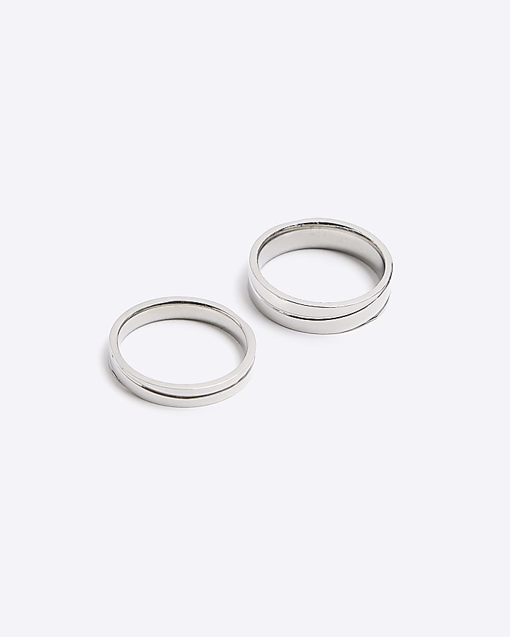 2PK Silver Stainless Steel colour rings