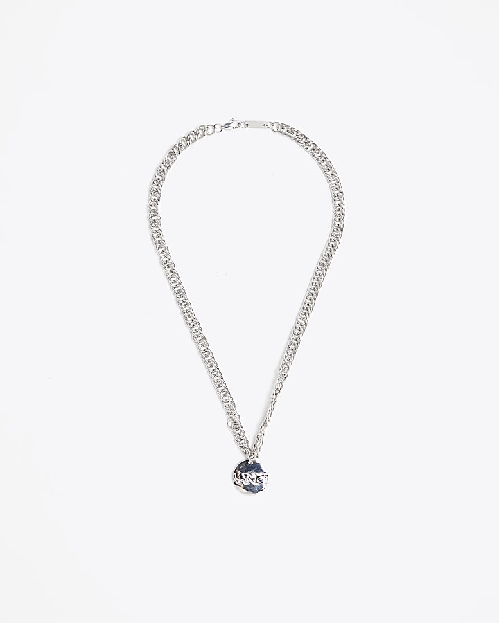 Silver colour pendant necklace