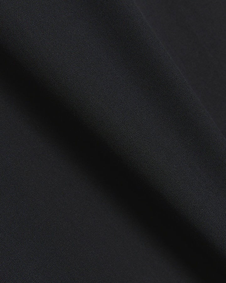 Black slim fit double cuff smart shirt | River Island