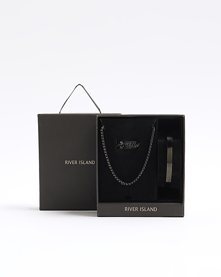 Silver stainless steel necklace gift box