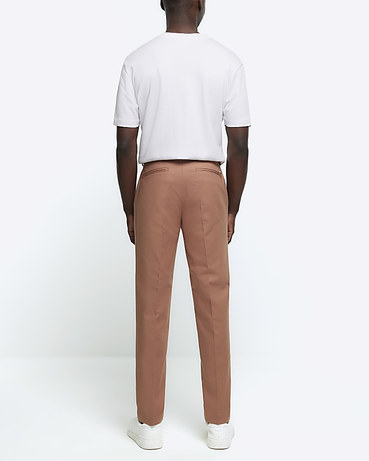 Pink slim fit core chino trousers