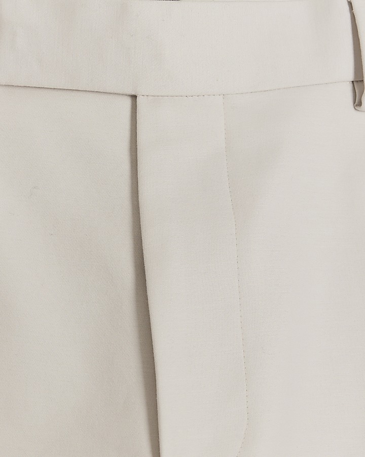 Beige slim fit smart chino trousers