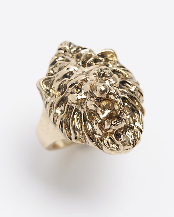 Gold colour lion ring