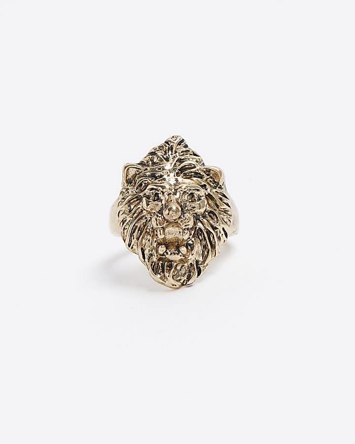 Gold colour lion ring