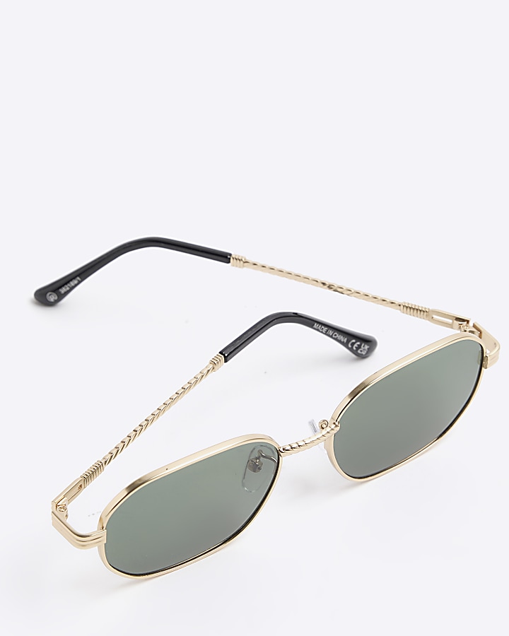 Gold hexagonal sunglasses