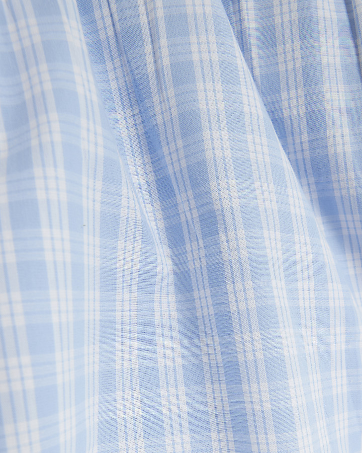 3PK blue check boxer shorts River Island