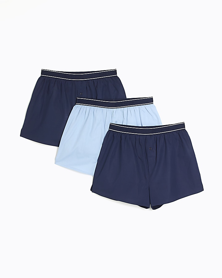3PK blue boxer shorts