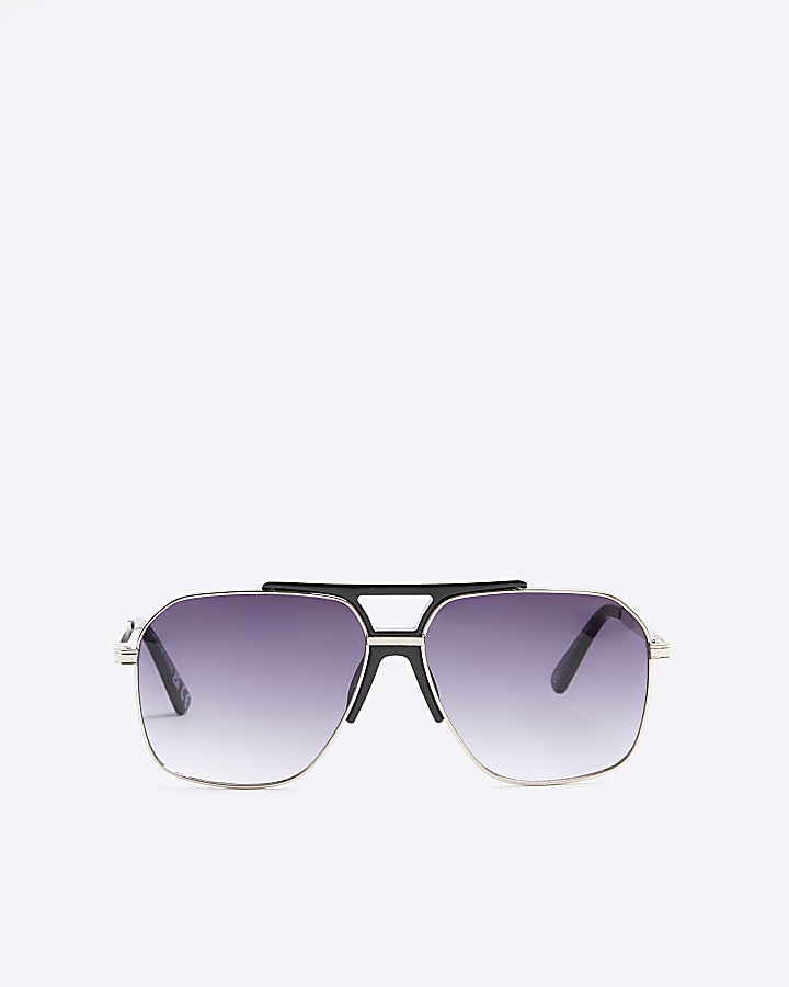 Black cut out aviator sunglasses