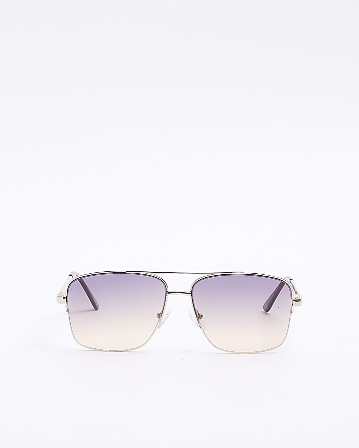 Gold navigator square sunglasses