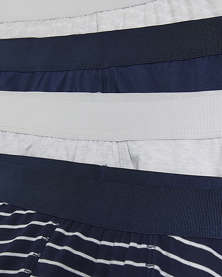 4PK Navy stripe Cotton Stretch trunks