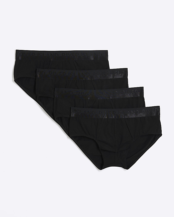 4PK black cotton stretch briefs