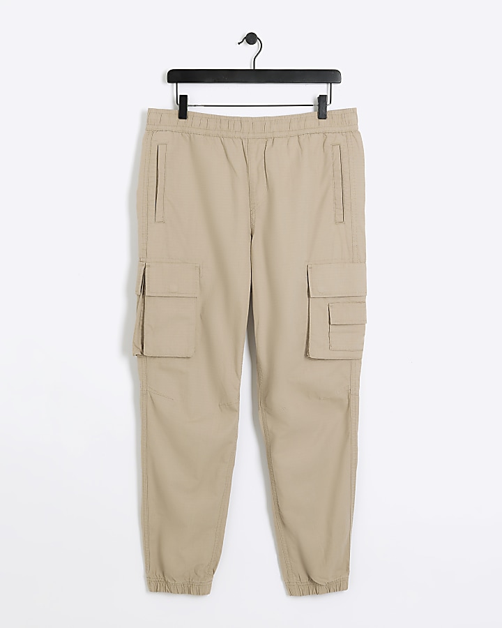 Stone slim fit cargo trousers