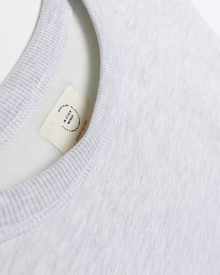 Grey regular fit plain sweatshirt | River Island