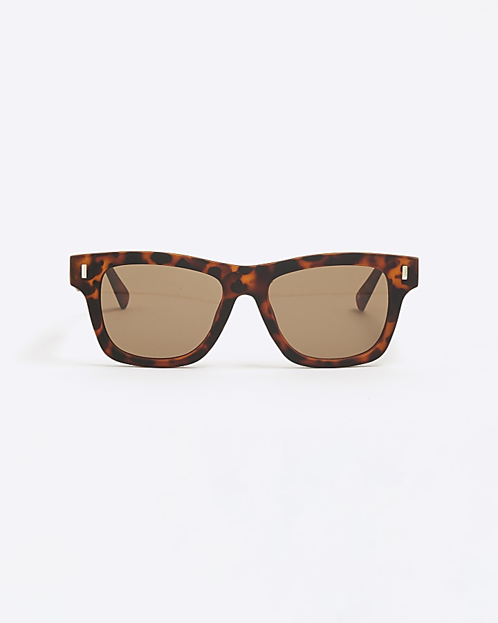 Brown tortoise shell square sunglasses