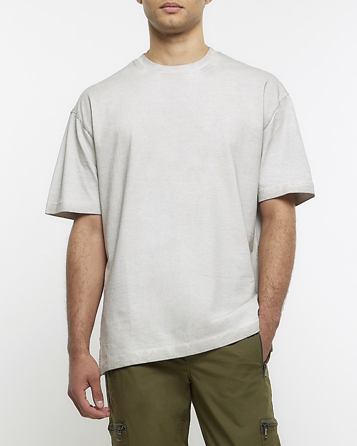 Washed grey oversized fit t-shirt