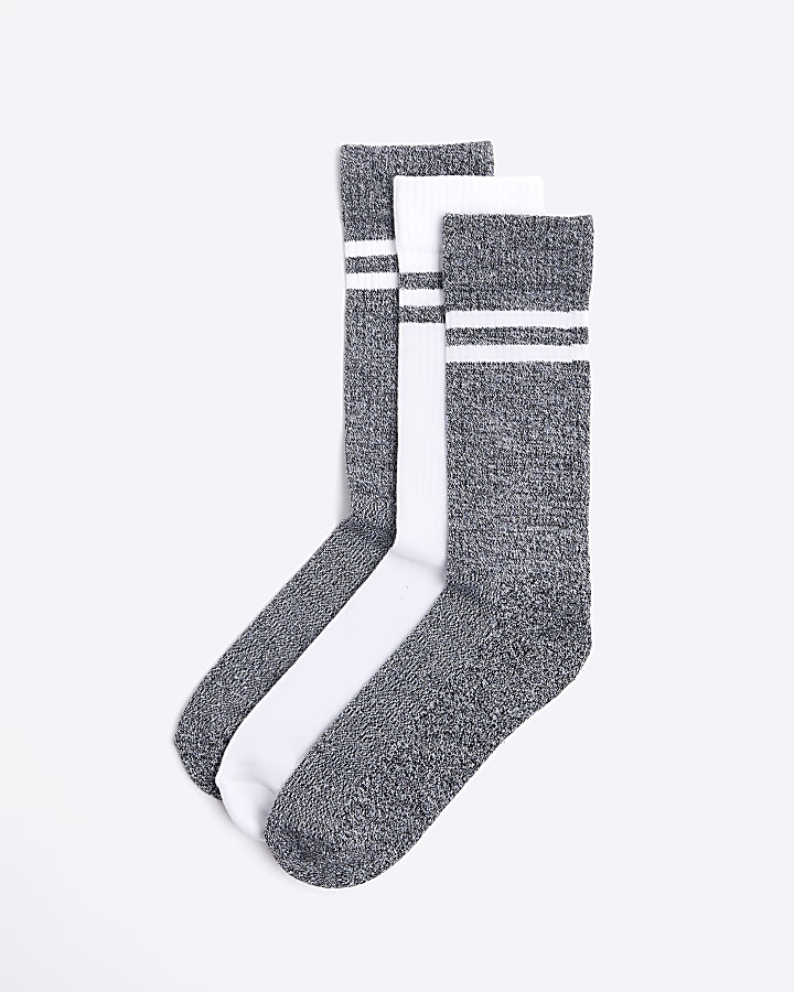 3PK Grey tube socks