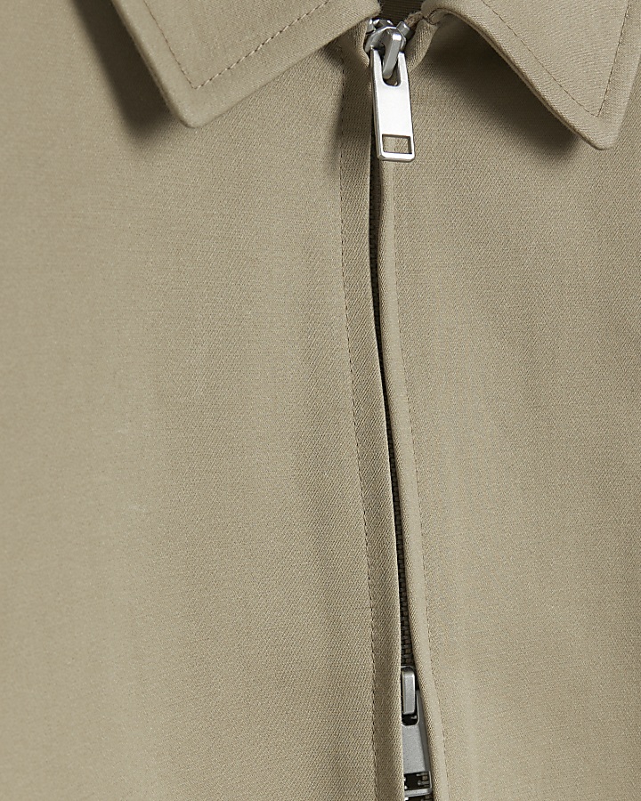 Stone regular fit smart harrington jacket