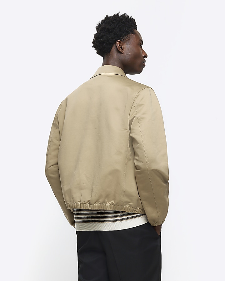 Stone regular fit smart harrington jacket