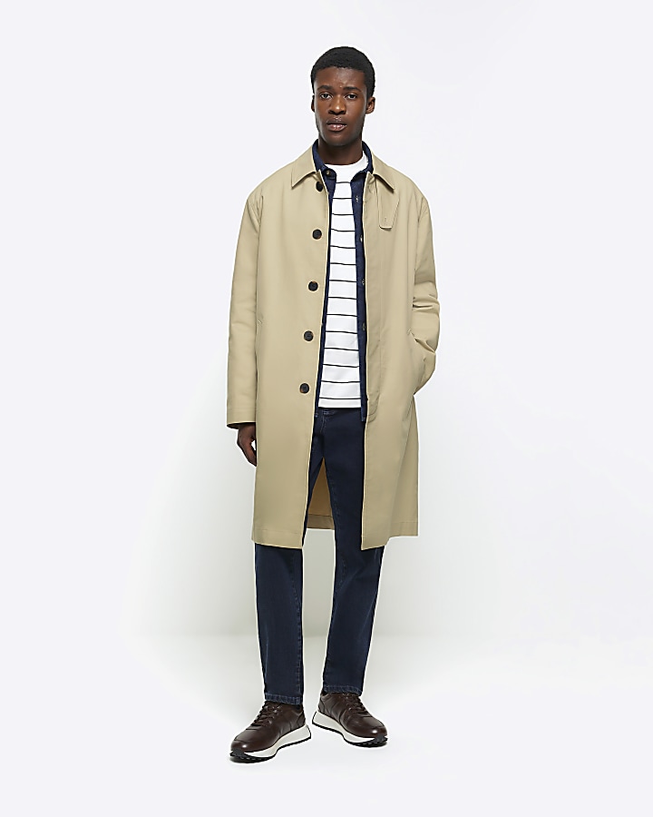 Mens stone trench coat sale