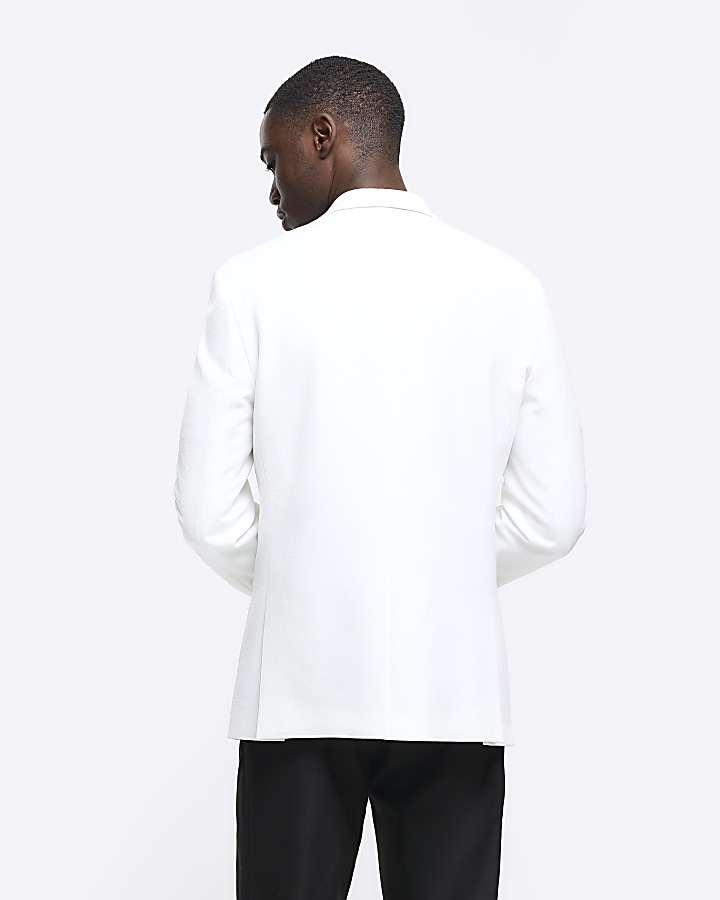 White slim fit tux jacket