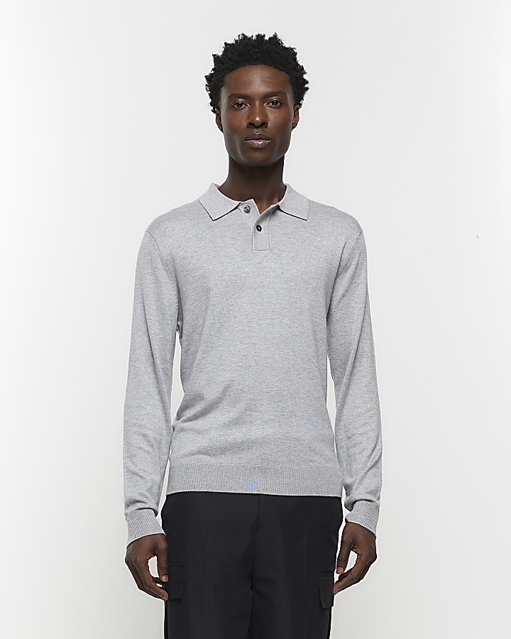 River island long store sleeve polo