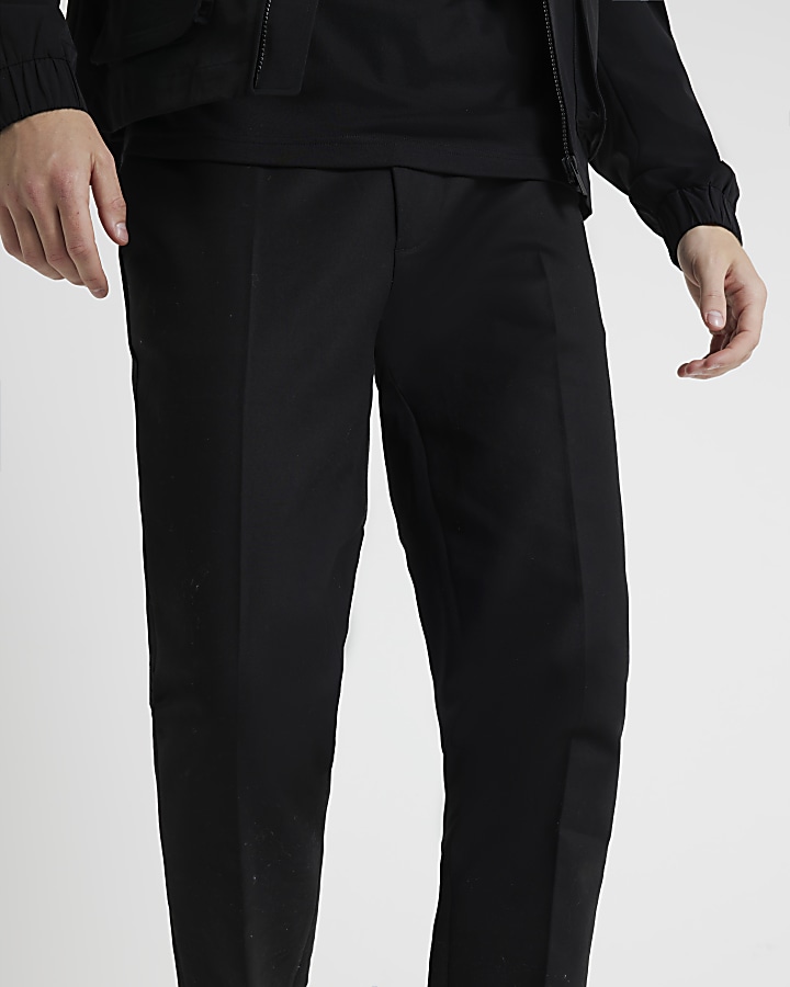 Black regular fit smart chino trousers