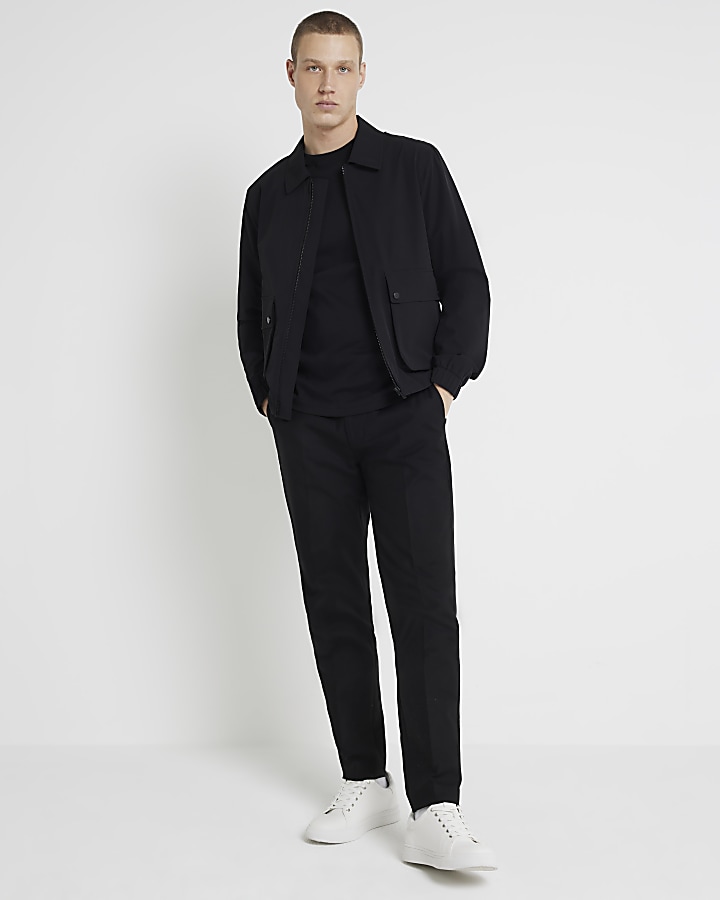 Black regular fit smart chino trousers