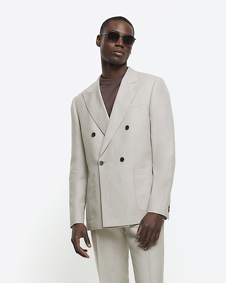 Mens slim shop fit linen jacket