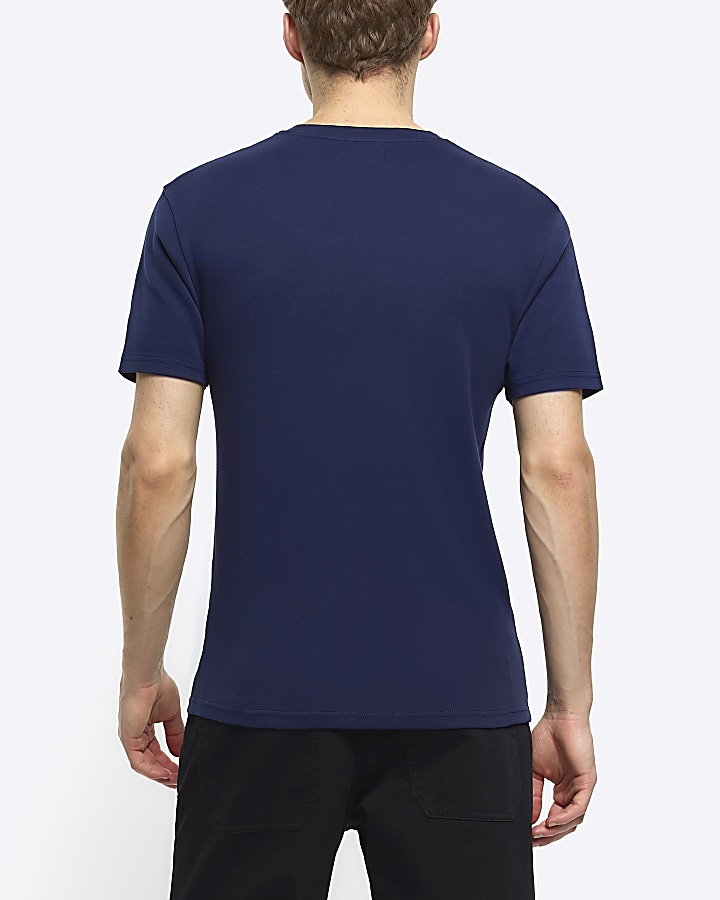 Navy RI Studio muscle fit t-shirt