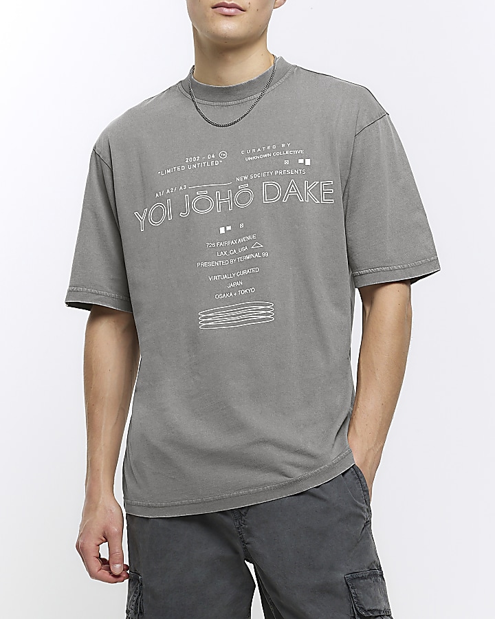 River island hot sale grey t shirt