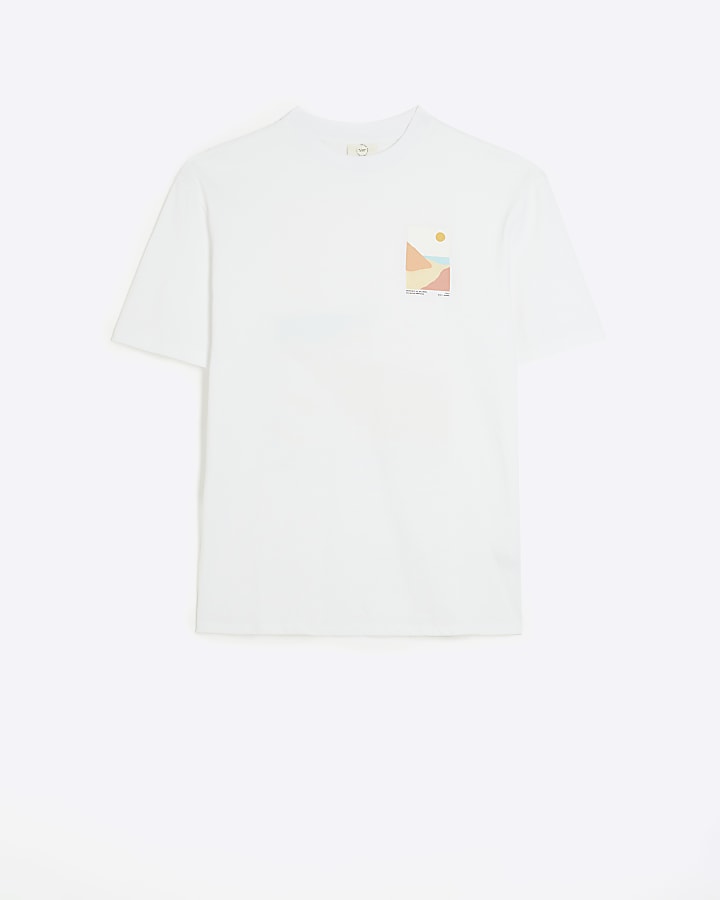 White regular fit Amalfi graphic t-shirt