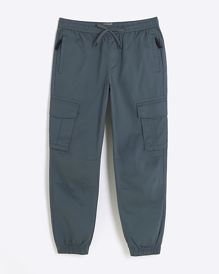 Washed green regular fit cargo joggers