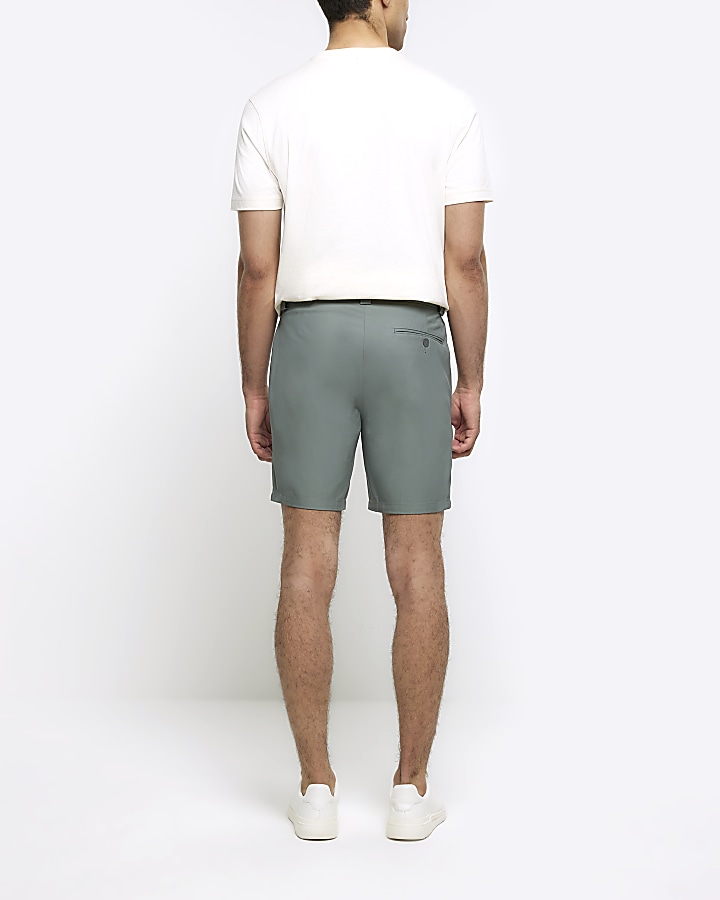 Green tapered fit shorts