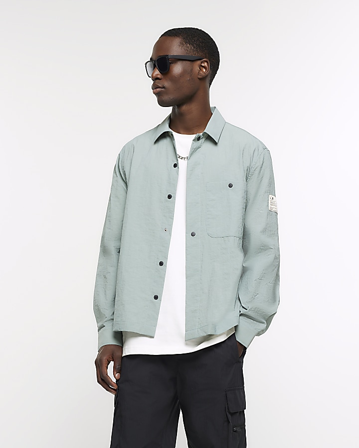 Green oversized fit utility jacket