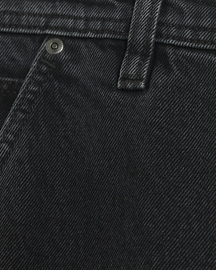 Black regular fit utility cargo jeans | River Island