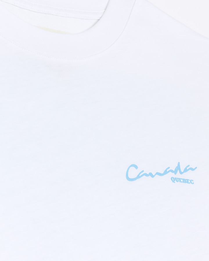 White regular fit back graphic print t-shirt