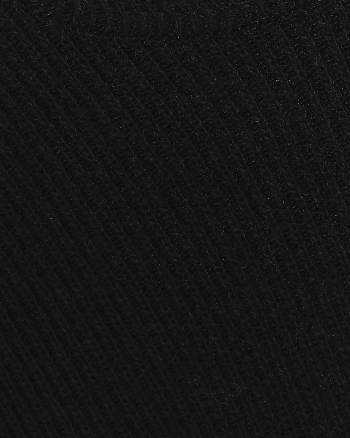 Black regular fit diagonal stitch jumper | River Island