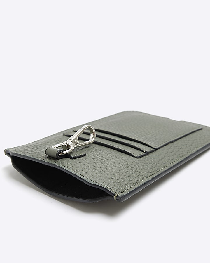 Khaki leather cardholder