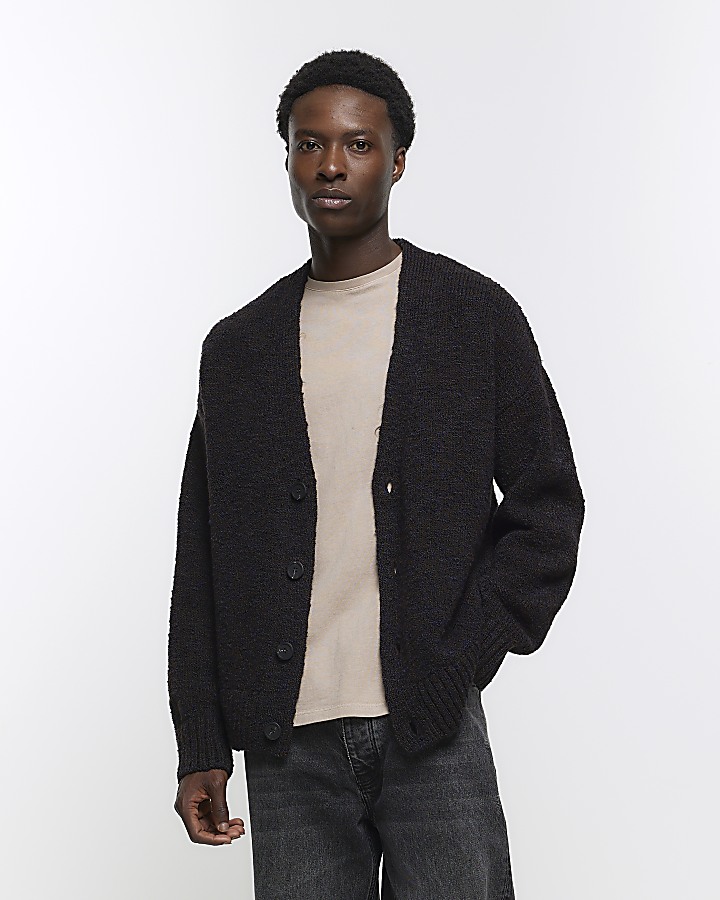 Brown boxy fit boucle cardigan | River Island