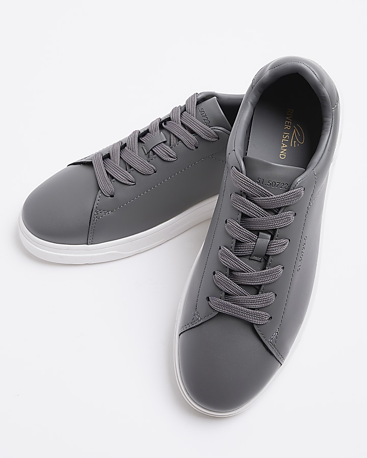 Grey lace up trainers