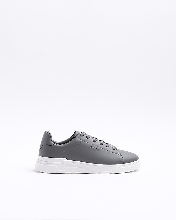 Grey lace up trainers